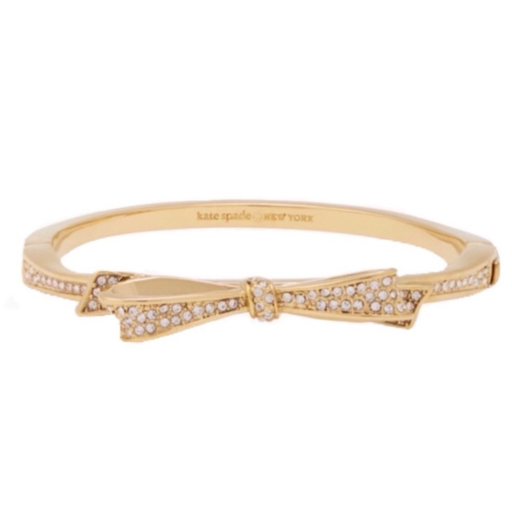 KATE SPADE • Gold Crystal Love Notes Bangle Bracelet - Picture 1 of 7